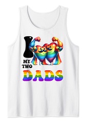 Rainbow I Love My Two Dads Pride Month Parade LGBTQ+ Transgender Tank Top