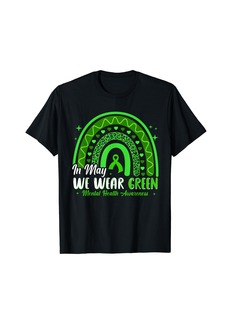 In May We Wear Green Mental Health Awareness Month Rainbow T-Shirt