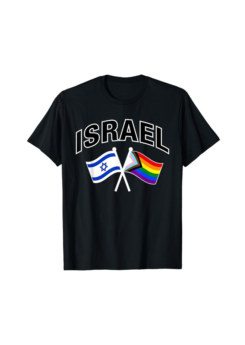 Israel & Rainbow Pride Flag Proud Israeli T-Shirt