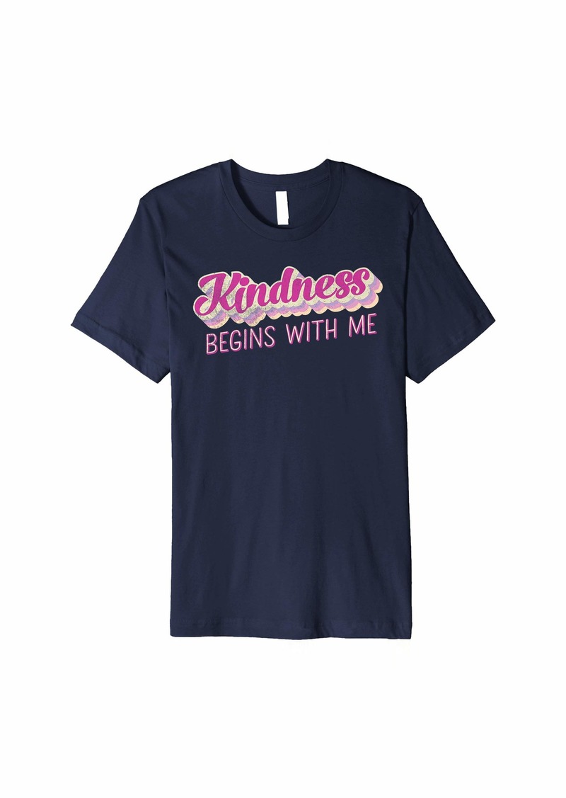 Kindness Begins With Me Bright 70's Style Rainbows Premium T-Shirt