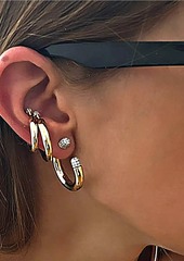 Rainbow Larger 14K Yellow Gold & 0.38 TCW Diamond Tube Earring