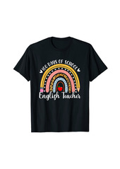 Leopard Rainbow English Teacher Supplies 100th Day of School T-Shirt