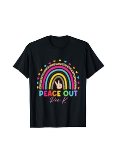 Leopard Rainbow Peace Out Pre-K Last Day Of School T-Shirt