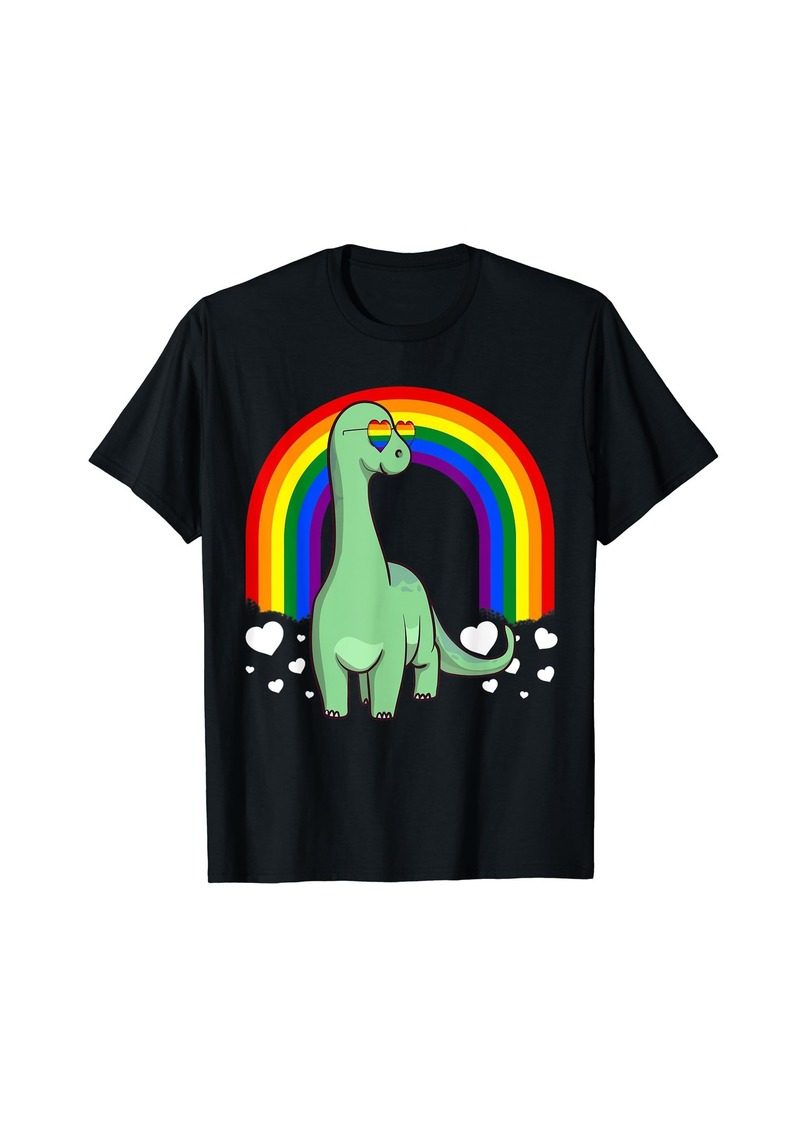LGBT Dinosaur Gay Pride Rainbow Brachiosaurus LGBTQ Cute T-Shirt