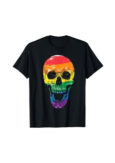 LGBT Gay Pride Skull Rainbow T-Shirt