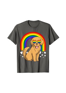 LGBT Golden Retriever Dog Gay Pride Rainbow LGBTQ T-Shirt