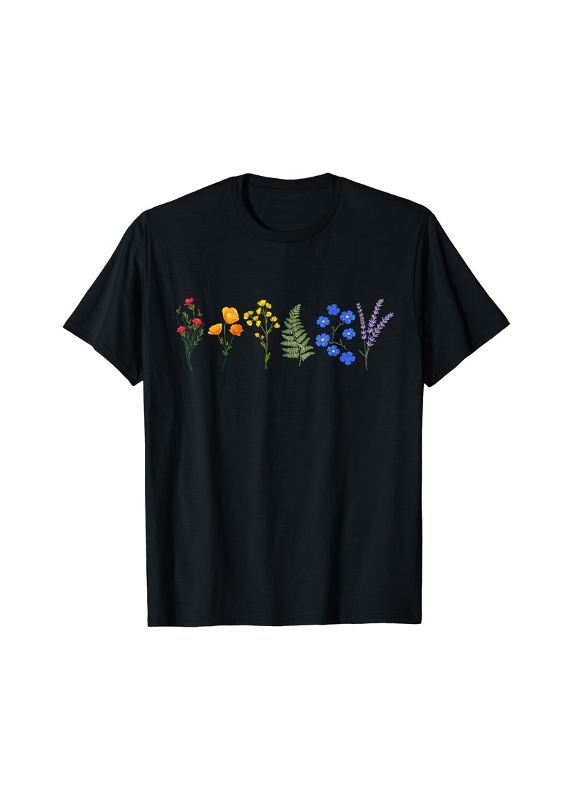 LGBT Wildflower Pride Tee Rainbow Flower Shirt Gay Pride T-Shirt