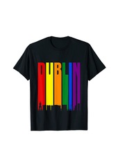 LGBTQ Pride Month Dublin Skyline Ireland - Rainbow T-Shirt