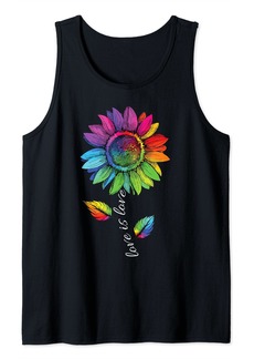 LGBTQ Rainbow Sunflower Flower Gay Pride Equality Love Tank Top
