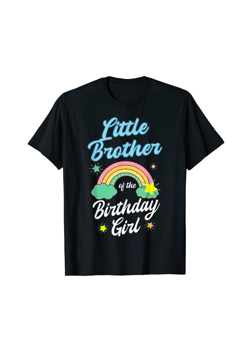 Little Brother Of The Birthday Girl Rainbow Family Bday T-Shirt