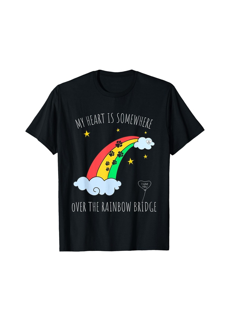 Loss of a Beloved Cat Dog. Rainbow Bridge Theme T-Shirt