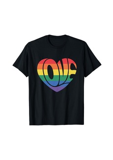 Rainbow Love Gay Pride June LGBTQ Love & Support Pride Month T-Shirt