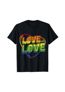 Love Is Love Bold Statement Rainbow Text T-Shirt