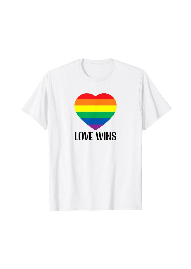 Love Wins LGBTQ Plus Support Pride Rainbow T-Shirt