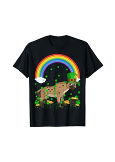 Magical Rainbow Leprechaun Hat Hyena St. Patrick's Day T-Shirt