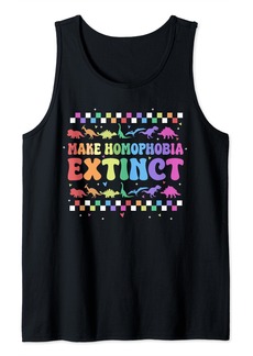 Rainbow Make Homophobia Extinct Dinosaur LGBT Gay Pride Lesbian Tank Top