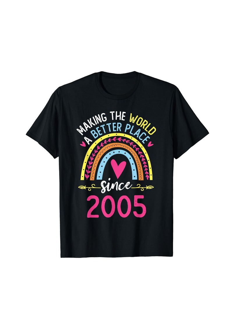 Rainbow Making The World A Better Place Since 2005 19th Birthday T-Shirt