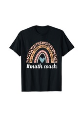 Math Coach 100th Day Of School Teacher Rainbow T-Shirt