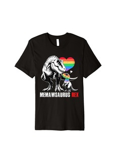 Memawsaurus Rex T Rex Dinosaur Proud Memaw LGBT Rainbow Premium T-Shirt
