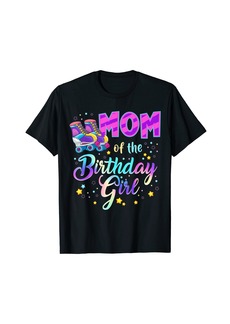 Rainbow Mom Of The Birthday Girl Roller Stake Matching Family T-Shirt