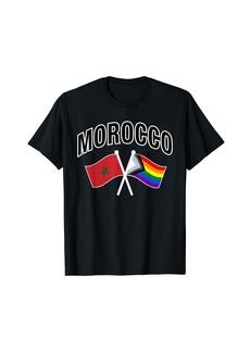 Morocco & Rainbow Pride Flag Proud Moroccan T-Shirt