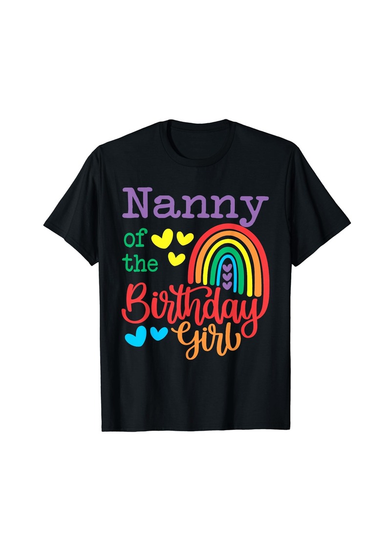 Nanny Of The Birthday Girl Rainbow Birthday Matching Family T-Shirt