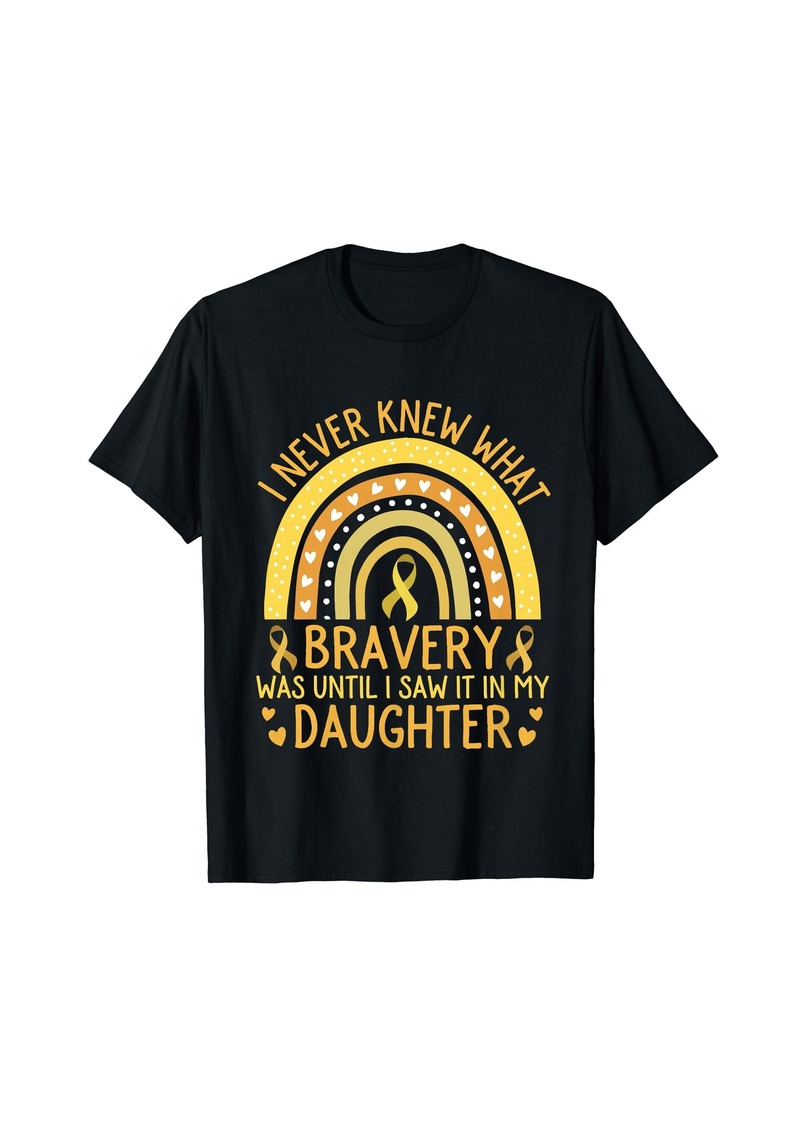 Rainbow Never Knew What Bravery Was Childhood Cancer Awareness T-Shirt