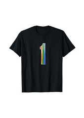 Number 1 Rainbow Pride Powder Tie Dye Flag Sports Fan Wear T-Shirt