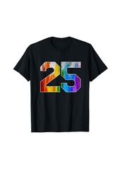 Number 25 Rainbow Pride Powder Tie Dye Flag Sports Fan Wear T-Shirt