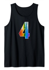 Number 4 Rainbow Pride Powder Tie Dye Flag Sports Fan Wear Tank Top