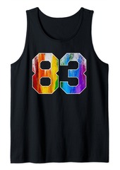 Number 83 Rainbow Pride Powder Tie Dye Flag Sports Fan Wear Tank Top