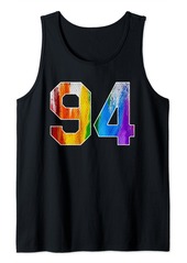 Number 94 Rainbow Pride Powder Tie Dye Flag Sports Fan Wear Tank Top
