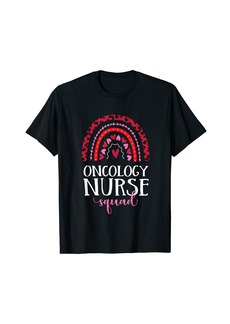 Oncology Nurse Squad Rainbow Leopard Nursing Valentine T-Shirt