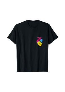 Rainbow Pan Pride LGBTQ Retro Pansexual Heart T-Shirt