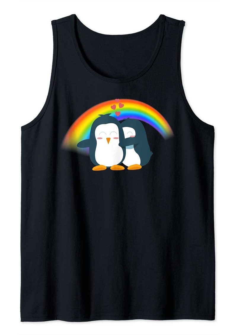 Penguin Couple LGBTQ Pride Rainbow Tank Top