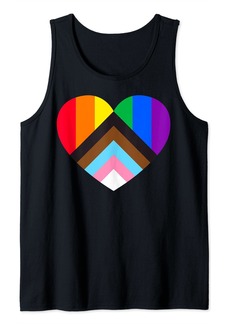 Progress Pride Rainbow Heart LGBTQ | Gay Lesbian Trans Tank Top