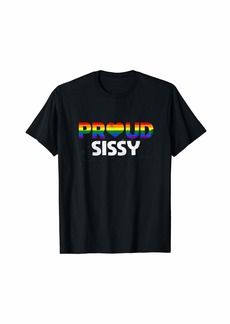 Rainbow Proud Sissy Gay Pride Flag Gender Equality Distressed T-Shirt