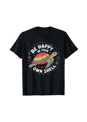 Rainbow Puzzle Turtle Be Happy In Your Own Shell Autism Awareness T-Shirt