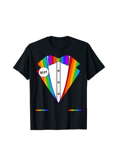 Rainbow Ally Gay Pride Tuxedo Shirt Pride Shirts for Allies