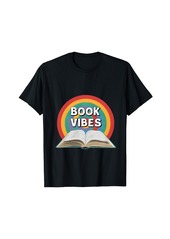 Rainbow Book Vibes - Vintage Retros Literary Lover T-Shirt