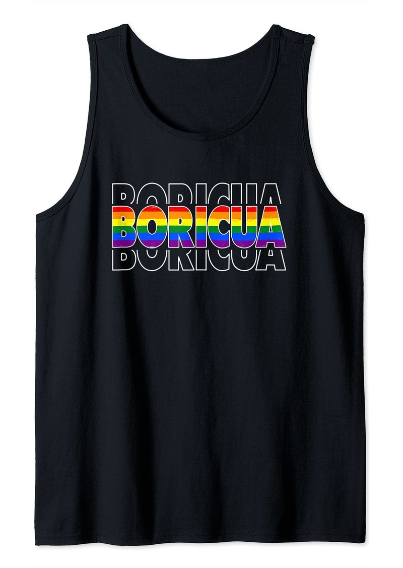 Rainbow Boricua Gay Pride LGBT Puerto Rican Pride Tank Top