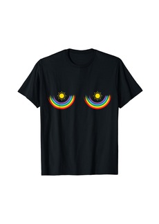 Rainbow Bra T Shirt Sun Boobs Multipurpose Celebrations