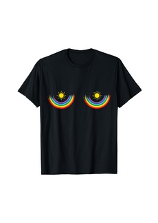 Rainbow Bra T Shirt Sun Boobs Multipurpose Celebrations T-Shirt