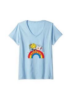 Rainbow Brite & Sprite Vintage Rainbow And Stars Portrait V-Neck T-Shirt