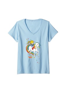 Rainbow Brite & Starlite Best Friends Vintage Sparkle Duo V-Neck T-Shirt
