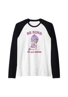 Rainbow Brite Be Kind To All Kinds Shy Violet & Bunny Raglan Baseball Tee