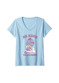 Rainbow Brite Be Kind To All Kinds Shy Violet & Bunny V-Neck T-Shirt