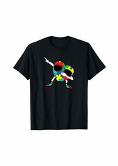 Rainbow Dabbing Heart Puzzle Autism Awareness Cool Autistic T-Shirt