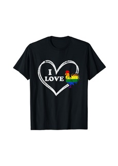 Rainbow Flag LGBT Gay Pride Parade I Love Cock T-Shirt
