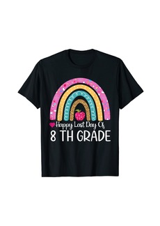 Rainbow Happy Last Day Of 8th Grade School Teacher Leopard T-Shirt